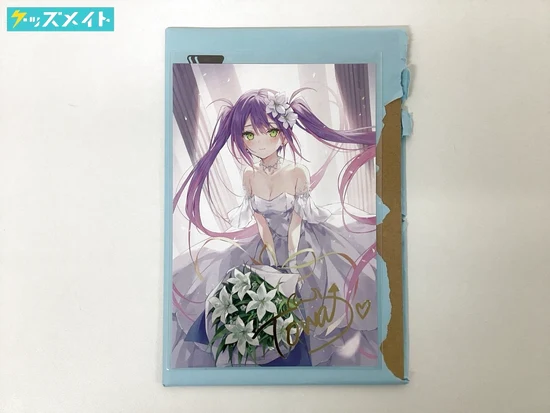 常闇トワ 活動1周年記念 箔押し複製 サイン入り ポストカード