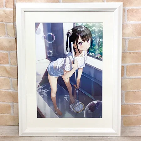 軸中心派アーティストコレクション 直筆サイン入り額装A3複製原画 カントク おふろそうじ 買取