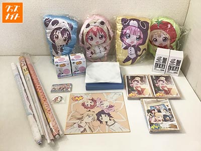 ゆるゆり 等身大タペストリー、ダイカットクッション、グラス、プラカップ、DVD、お皿、色紙 グッズ 他 買取