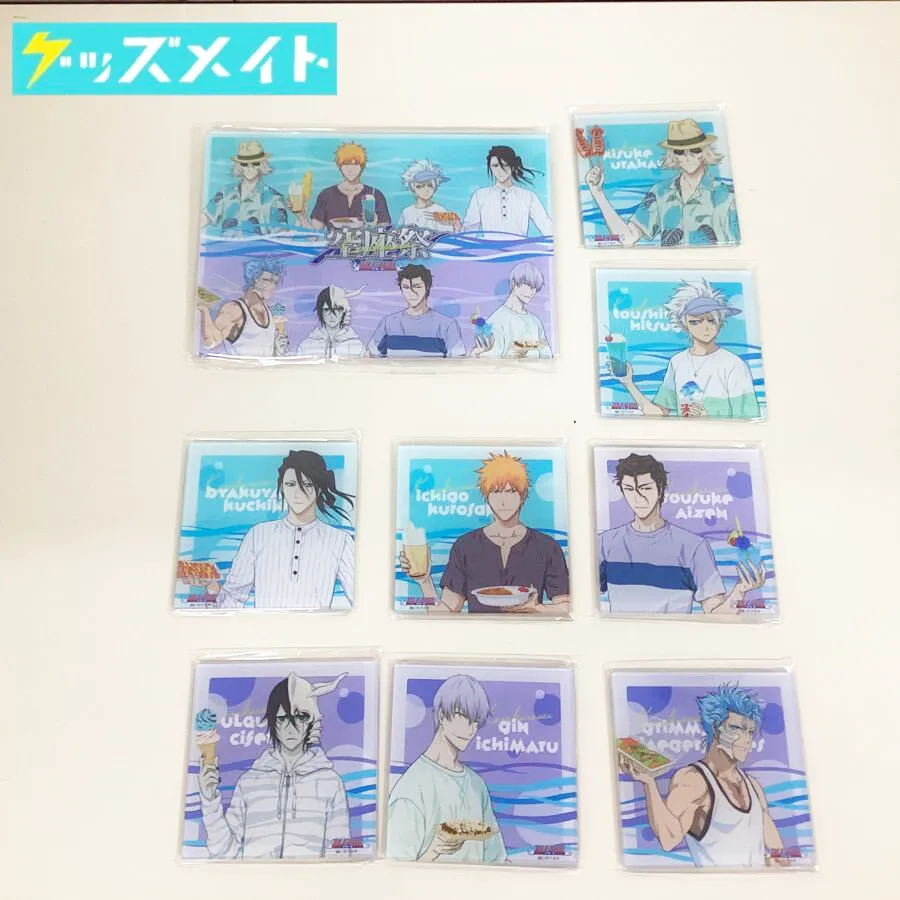 BLEACH ブリーチ×cookpadLive 空座祭 グッズ アクリルコースター アクリルパネル ウルキオラ 日番谷冬獅郎 黒崎一護 浦原喜助 朽木白哉 グリムジョー 市丸ギン 藍染惣右介