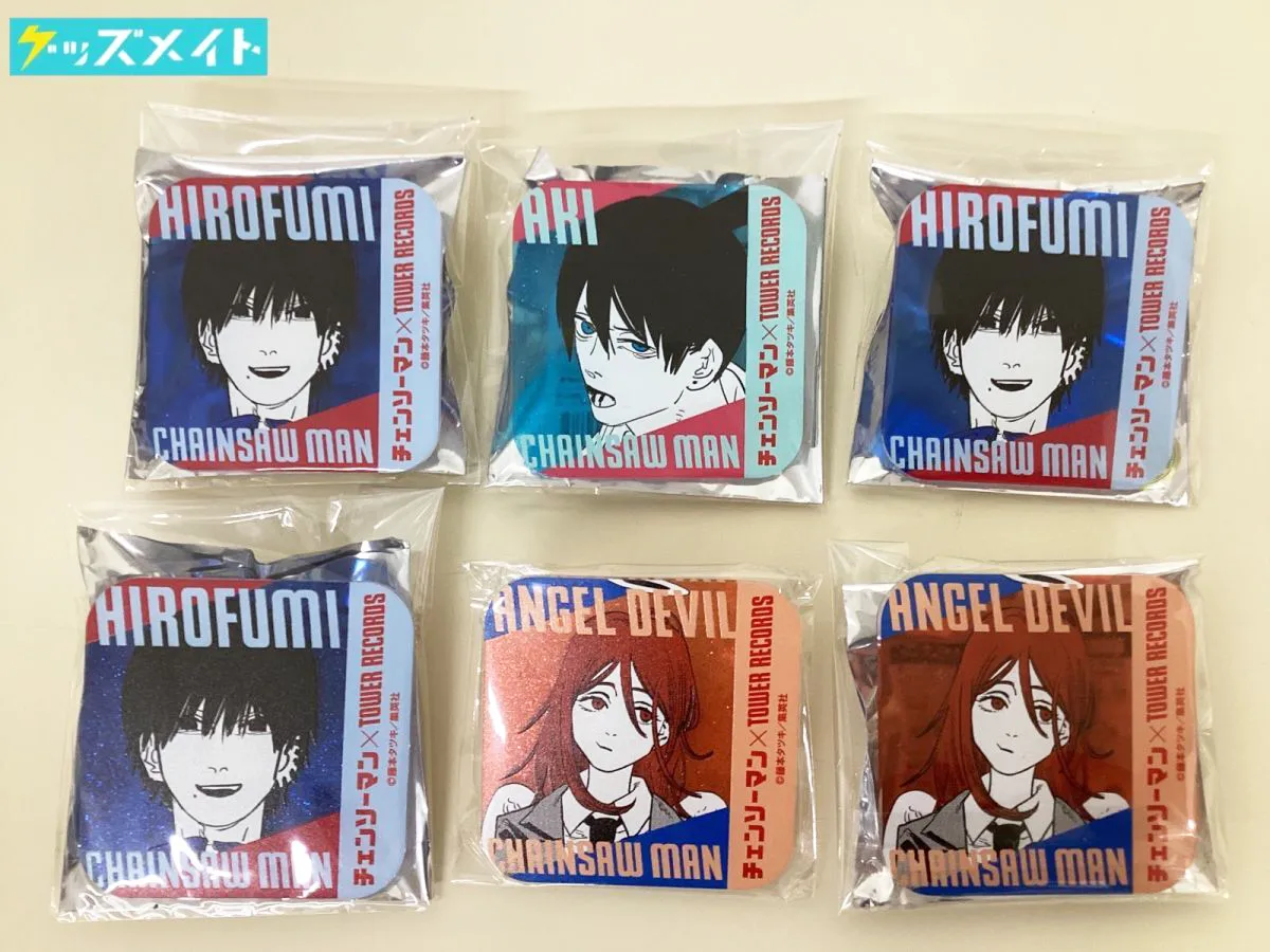 チェンソーマン×TOWER RECORDS タワレコ ラメアクリルバッジコレクション 吉田ヒロフミ 早川アキ 天使の悪魔