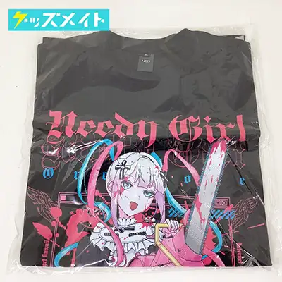 NEEDY GIRL OVERDOSE 超絶最かわてんしちゃん グラフィックTシャツ チェーンソー ブラック XLサイズ