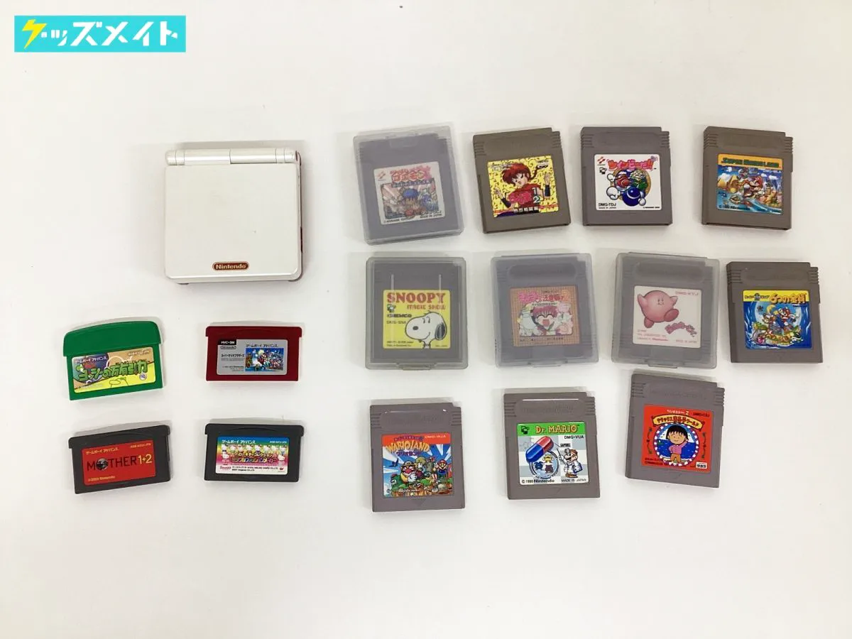 GBASP本体 ファミコンカラー  ゲームボーイ アドバンス MOTHER1＋2 スーパーマリオブラザーズ 星のカービィ 他