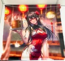 ピロ水×フロンティアワン はにかみ、彼女は恋をする はにかみチャイナカフェ 水澄華実 等身大タペストリー 買取実績価格